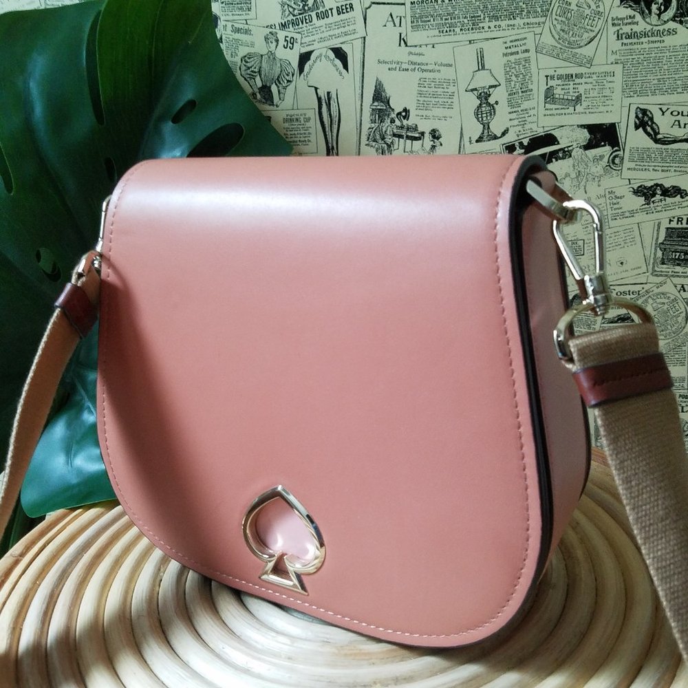 Kate Spade Suzy Tawny Tan Large Saddle Leather Bag - Picture 2 of 9